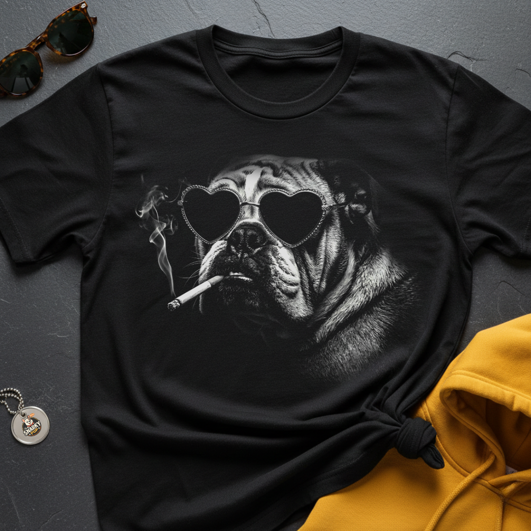 Bulldog Heart Shades T-Shirt