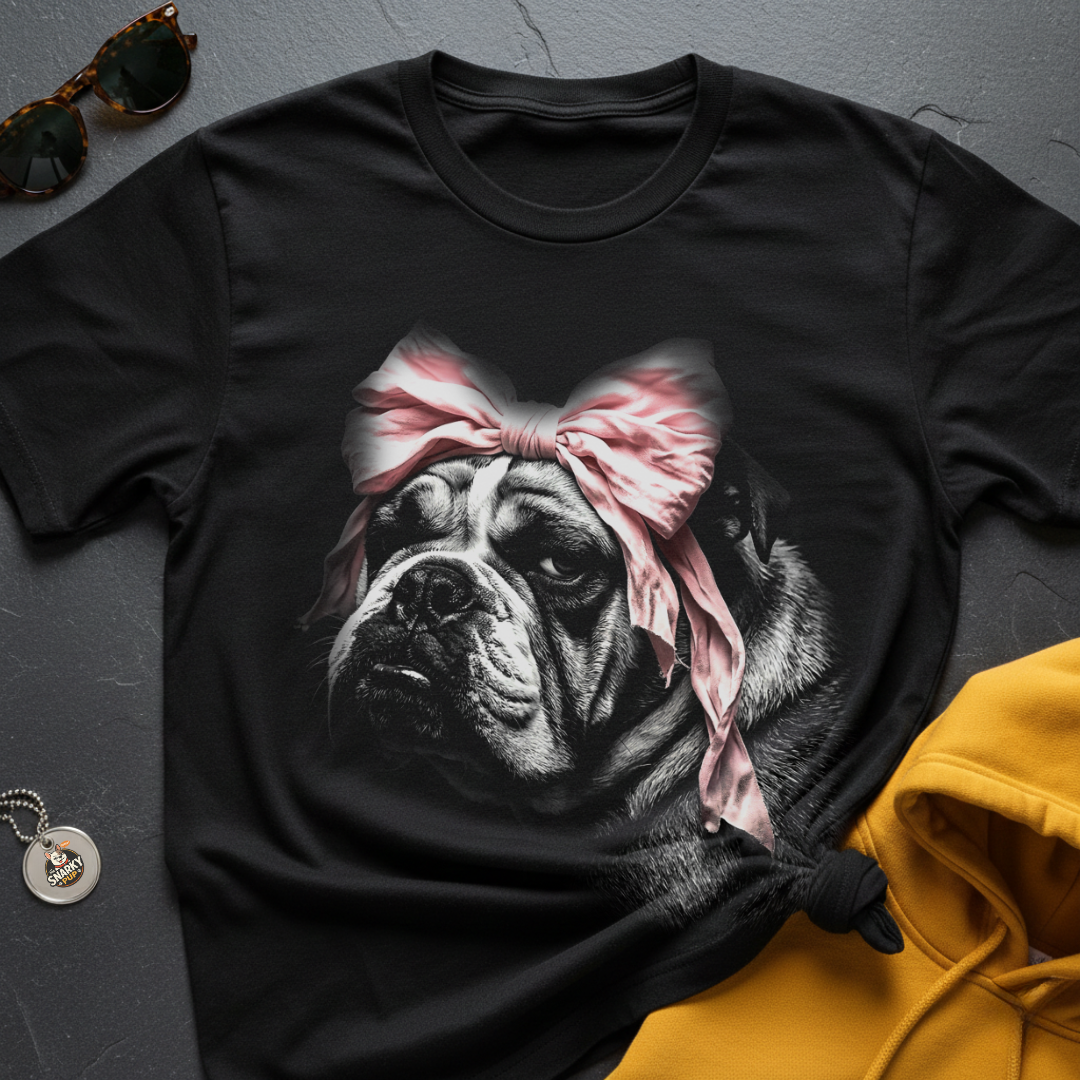 Bulldog Big Bow T-Shirt