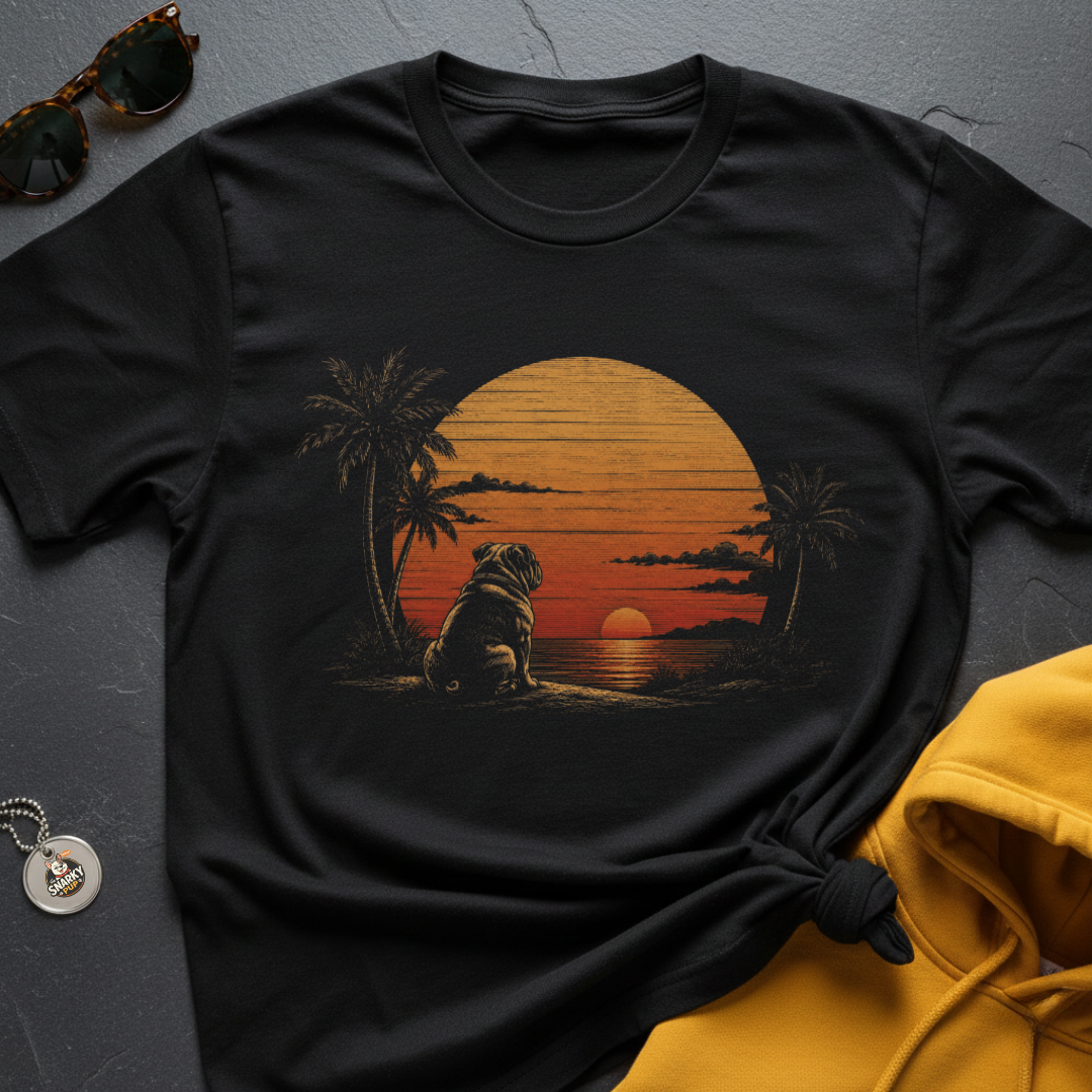 Bulldog Chasing Sunsets T-Shirt