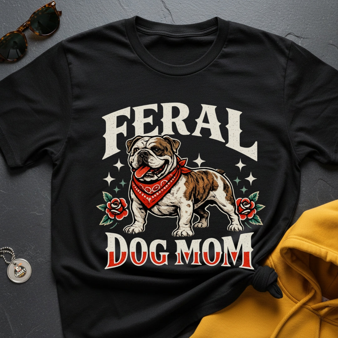 Feral Bulldog Mom T-Shirt