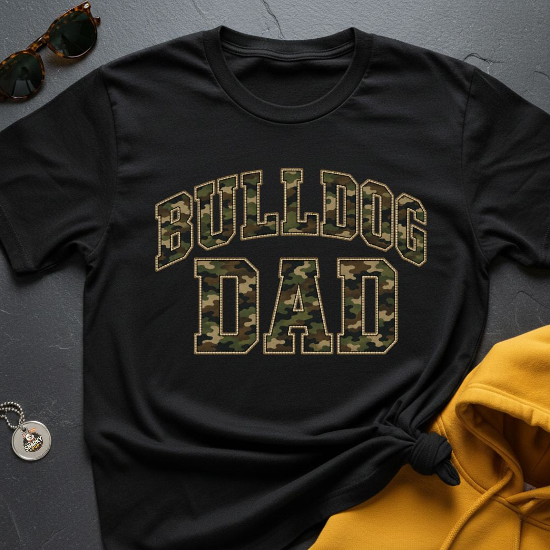 Camo Bulldog Dad T-Shirt