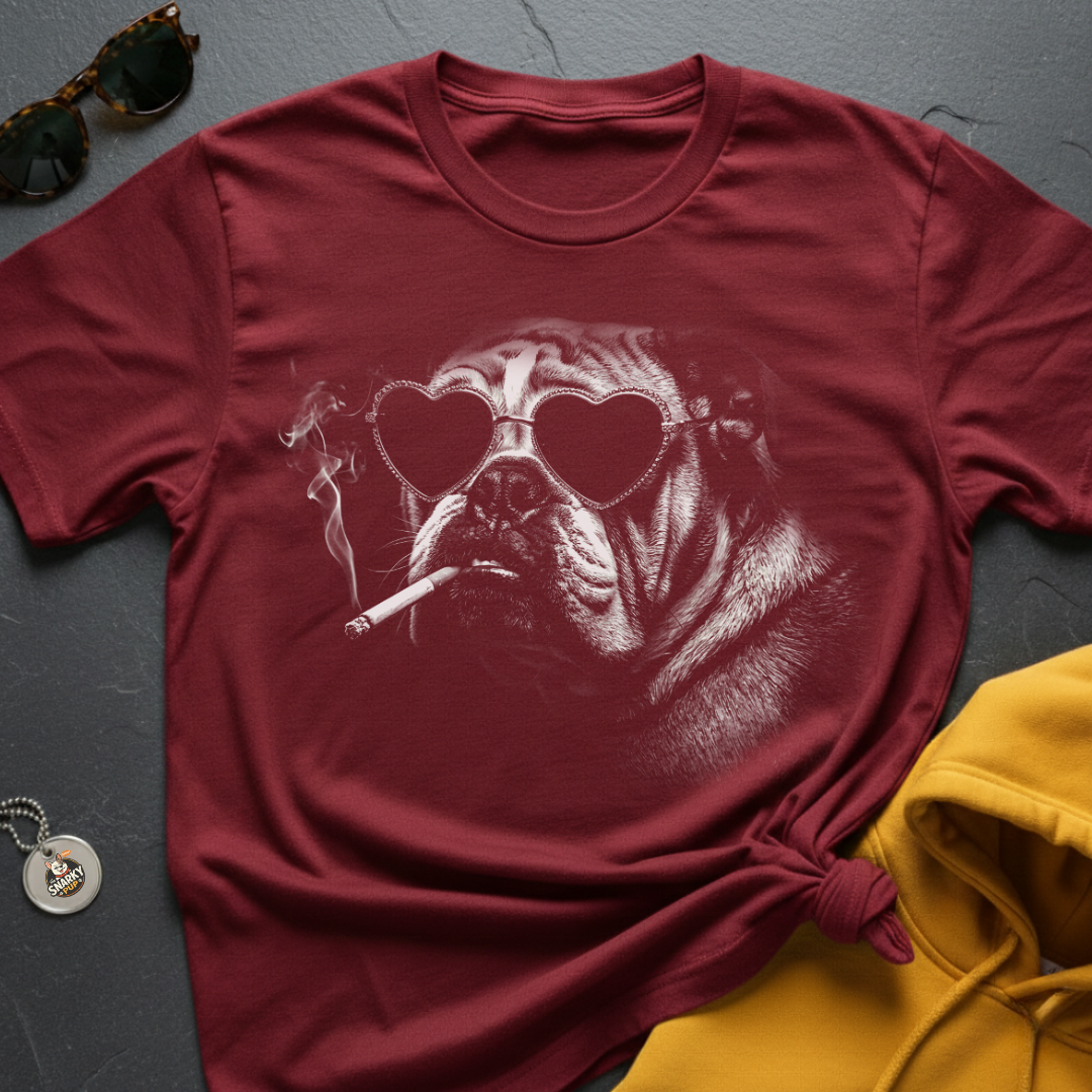 Bulldog Heart Shades T-Shirt