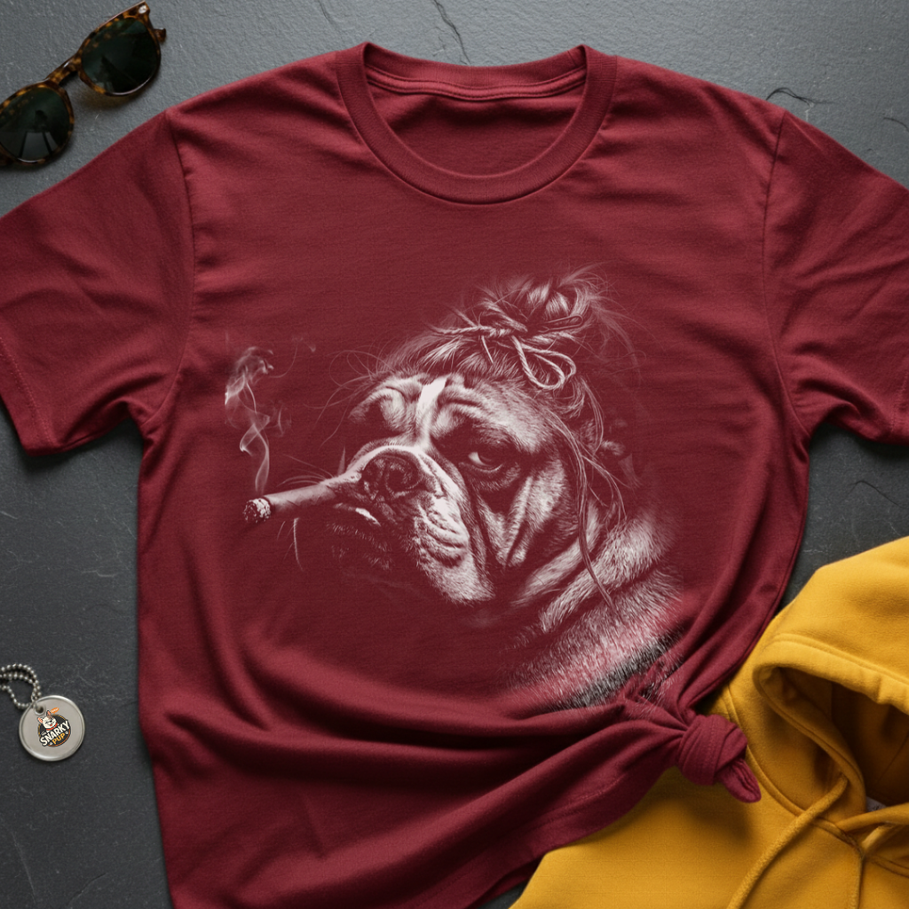 Bulldog Messy Bun T-Shirt