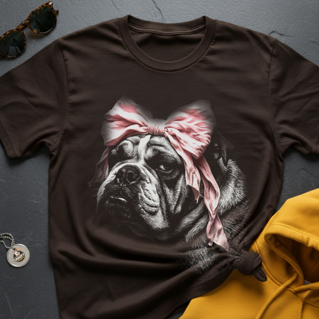 Bulldog Big Bow T-Shirt