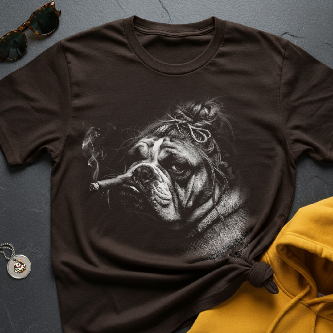 Bulldog Messy Bun T-Shirt