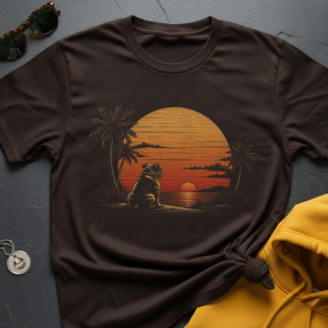 Bulldog Chasing Sunsets T-Shirt