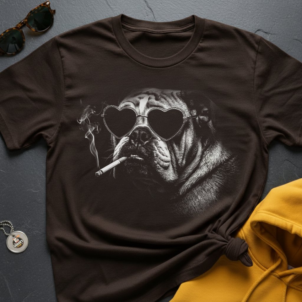 Bulldog Heart Shades T-Shirt