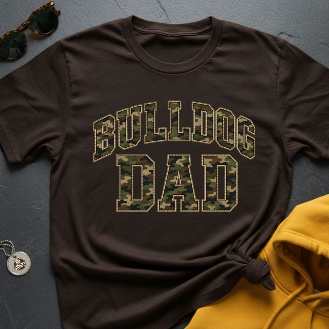 Camo Bulldog Dad T-Shirt