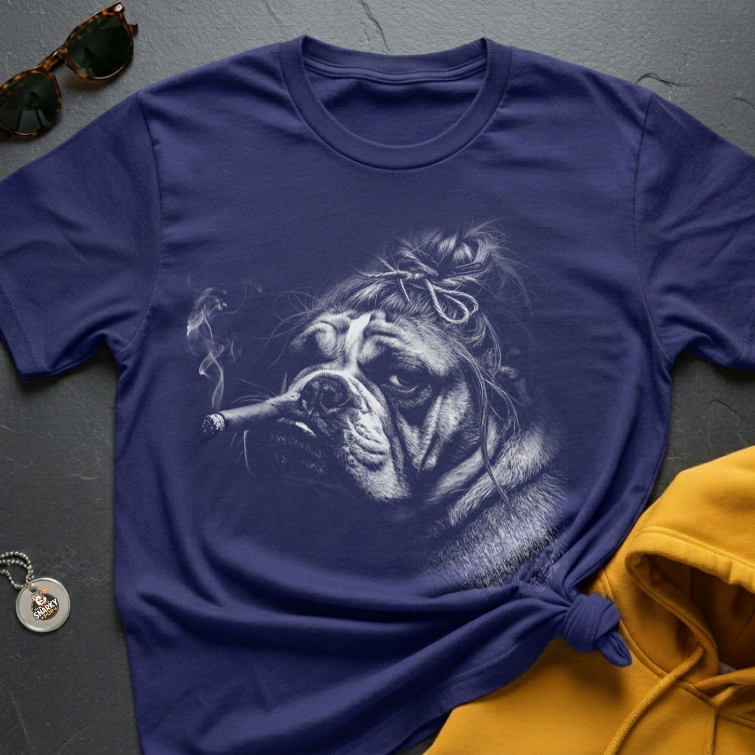 Bulldog Messy Bun T-Shirt