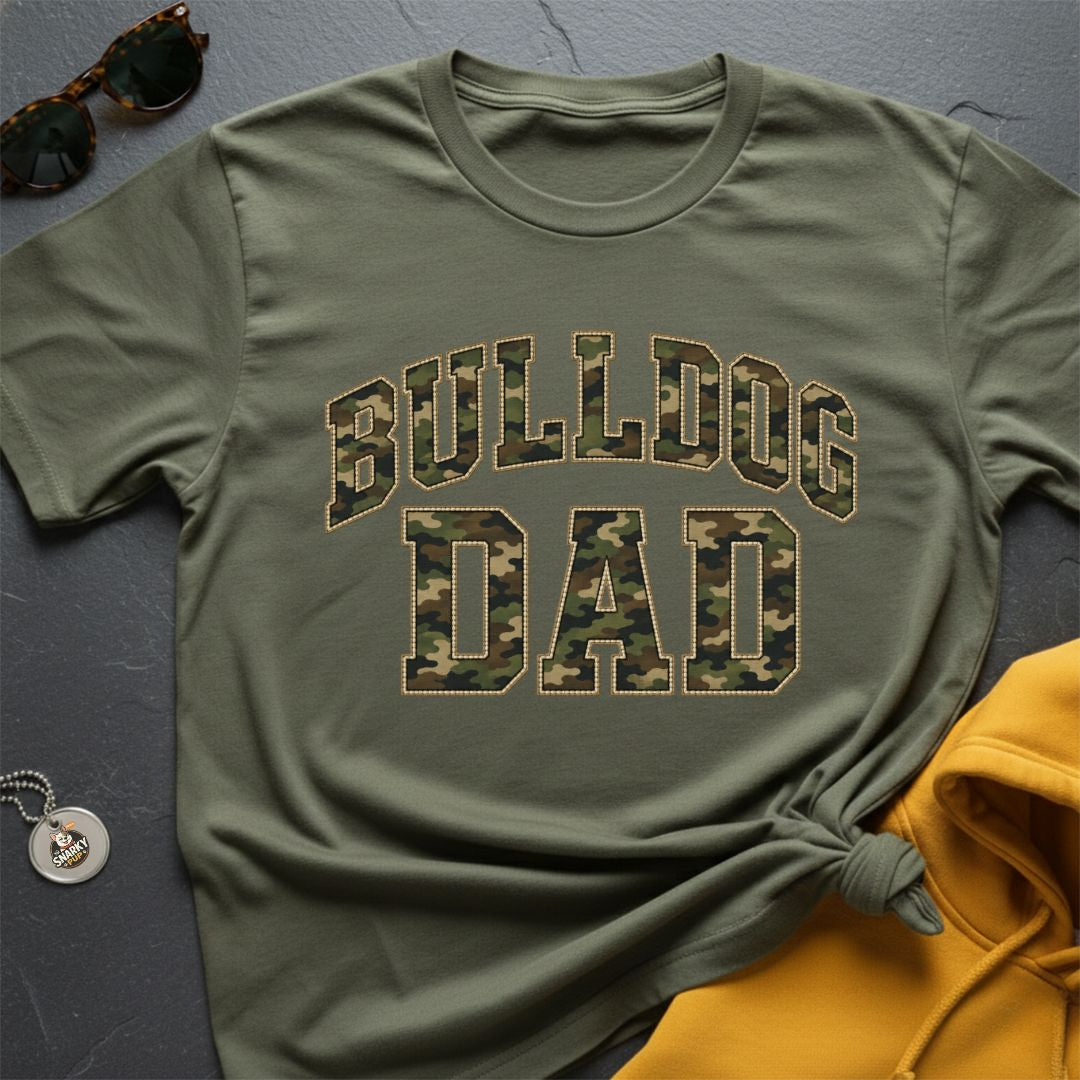 Camo Bulldog Dad T-Shirt