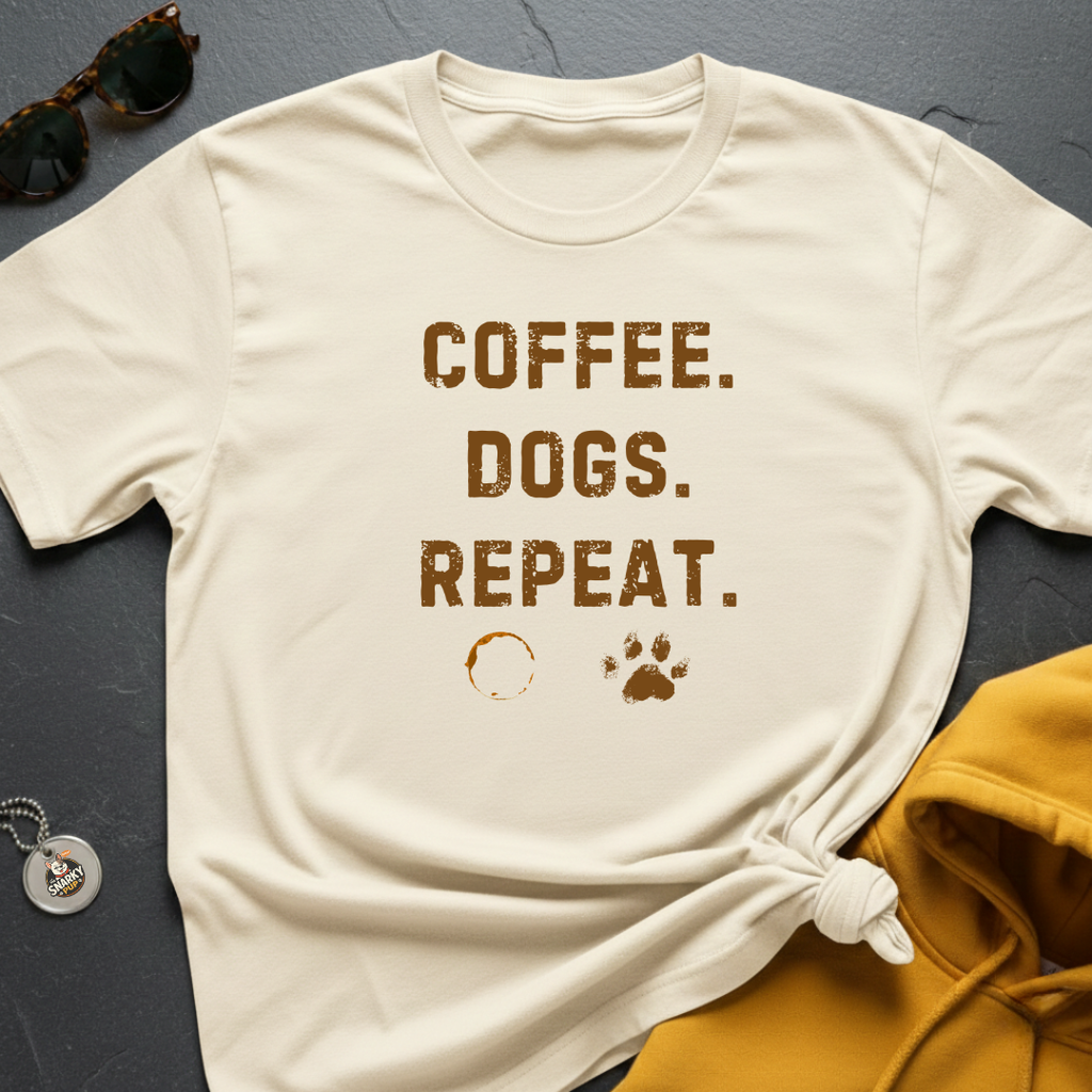 Coffee Dogs Repeat T-Shirt