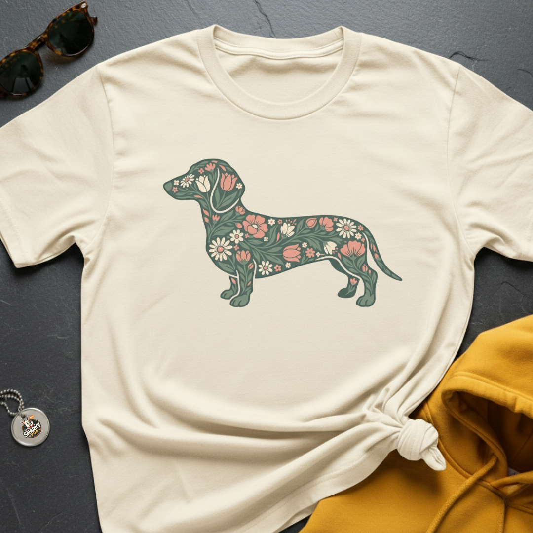 Floral Doxie T-Shirt