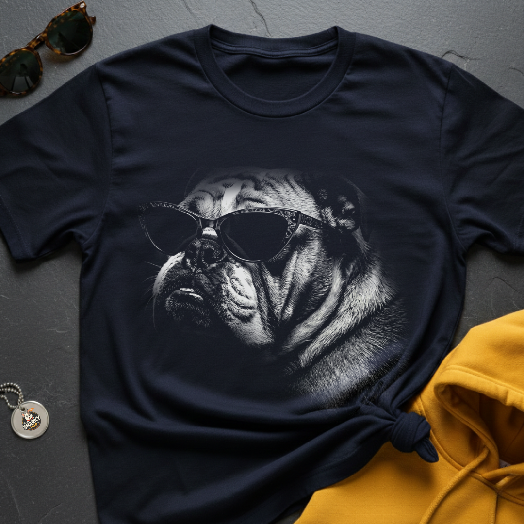 Bulldog Cat Shades T-Shirt