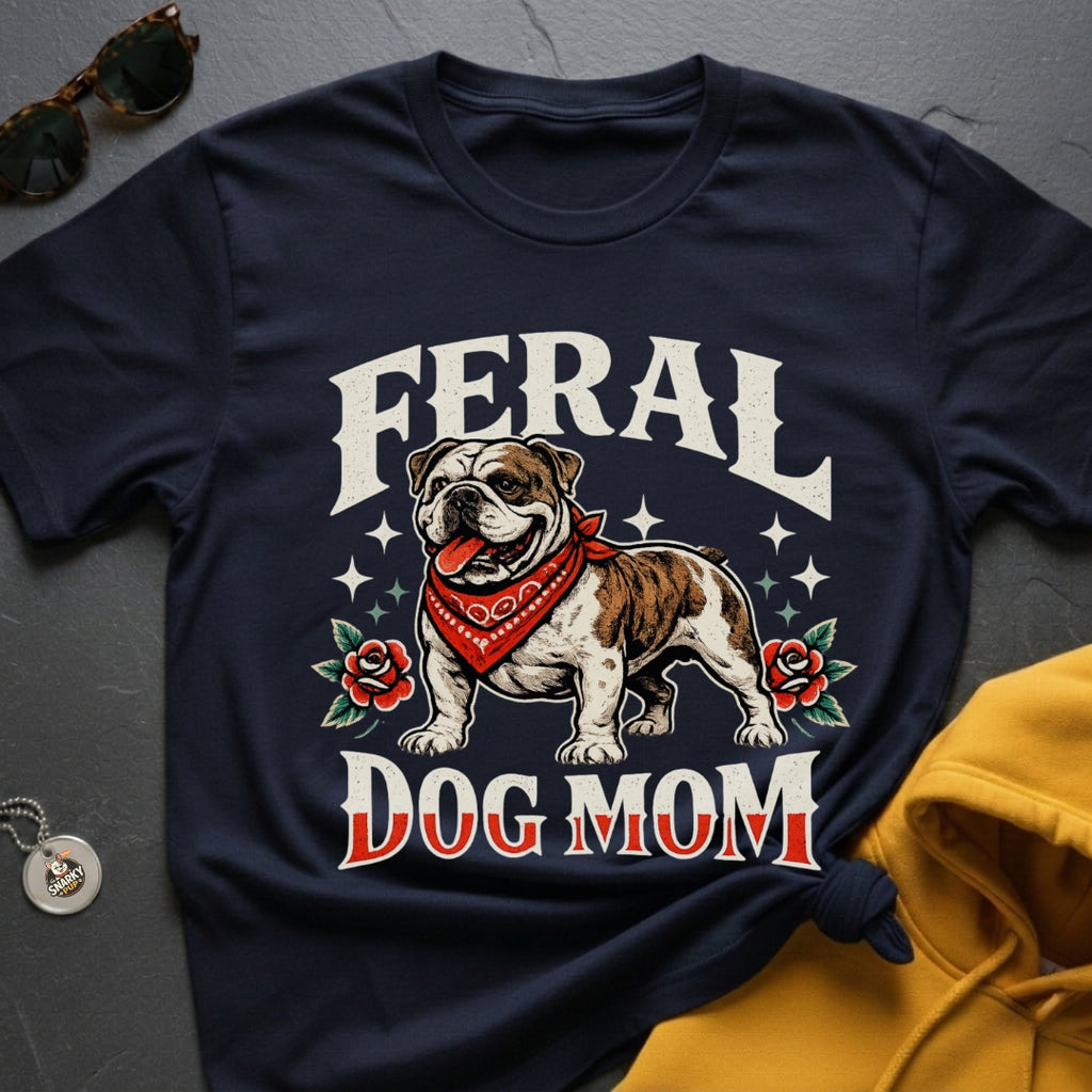 Feral Bulldog Mom T-Shirt