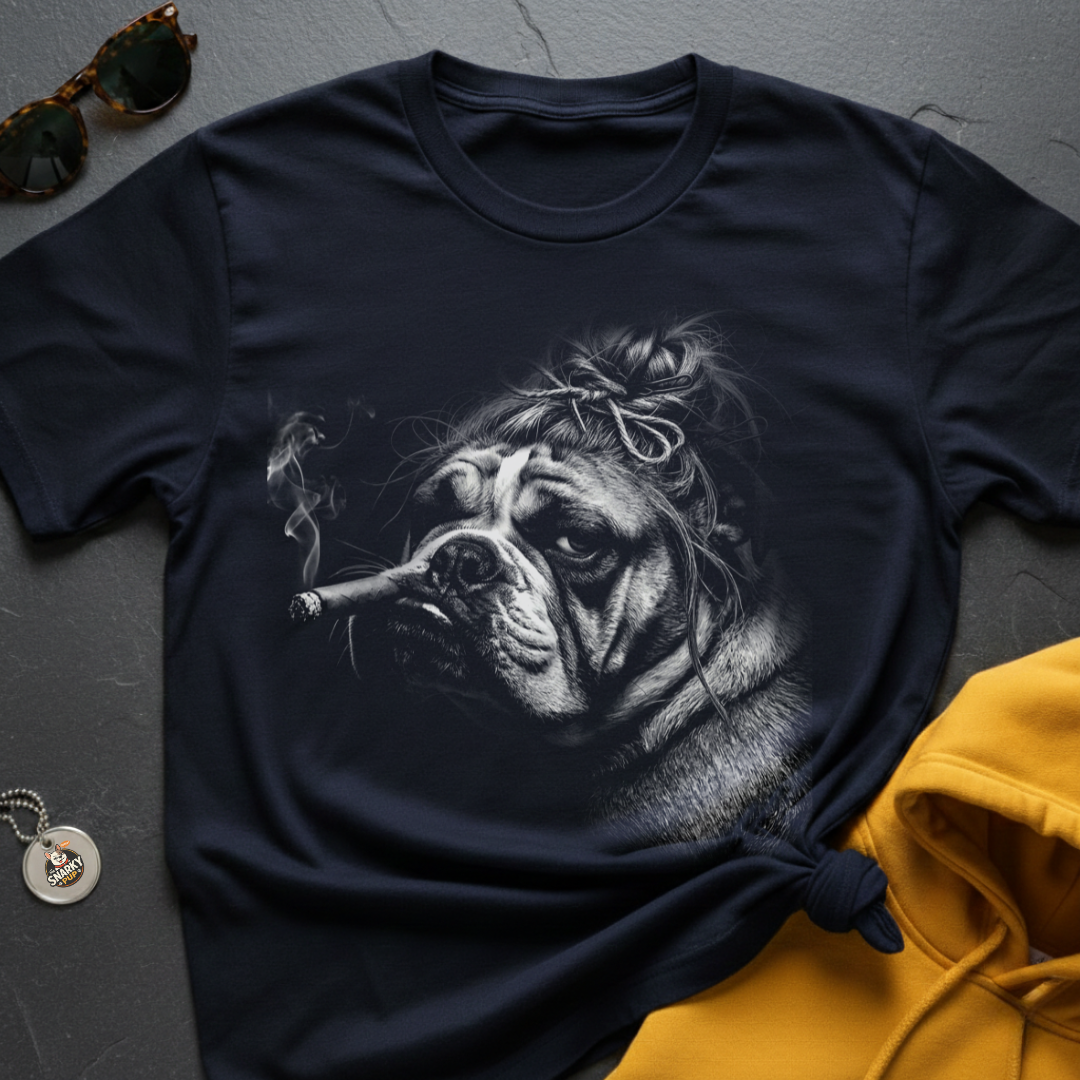 Bulldog Messy Bun T-Shirt
