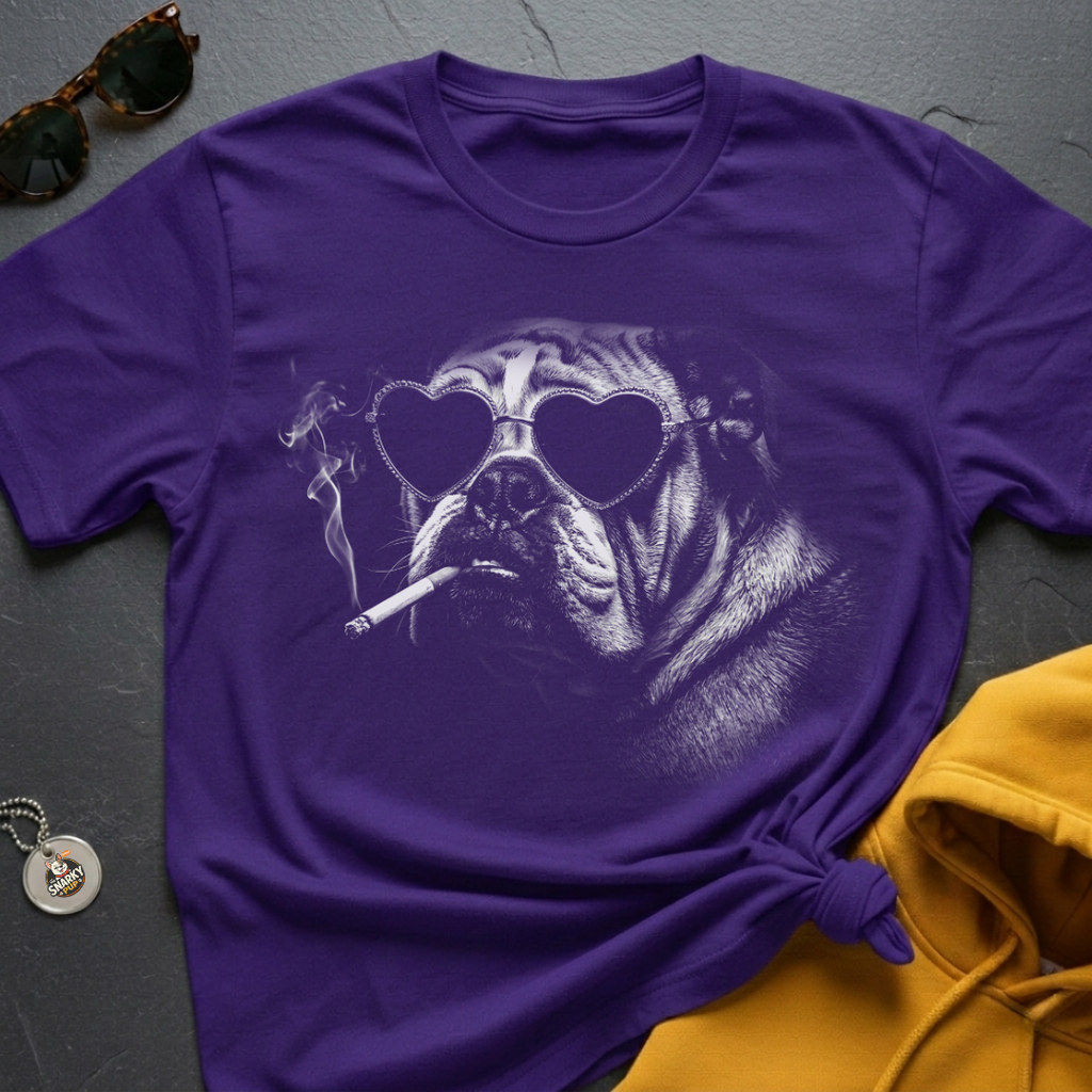 Bulldog Heart Shades T-Shirt
