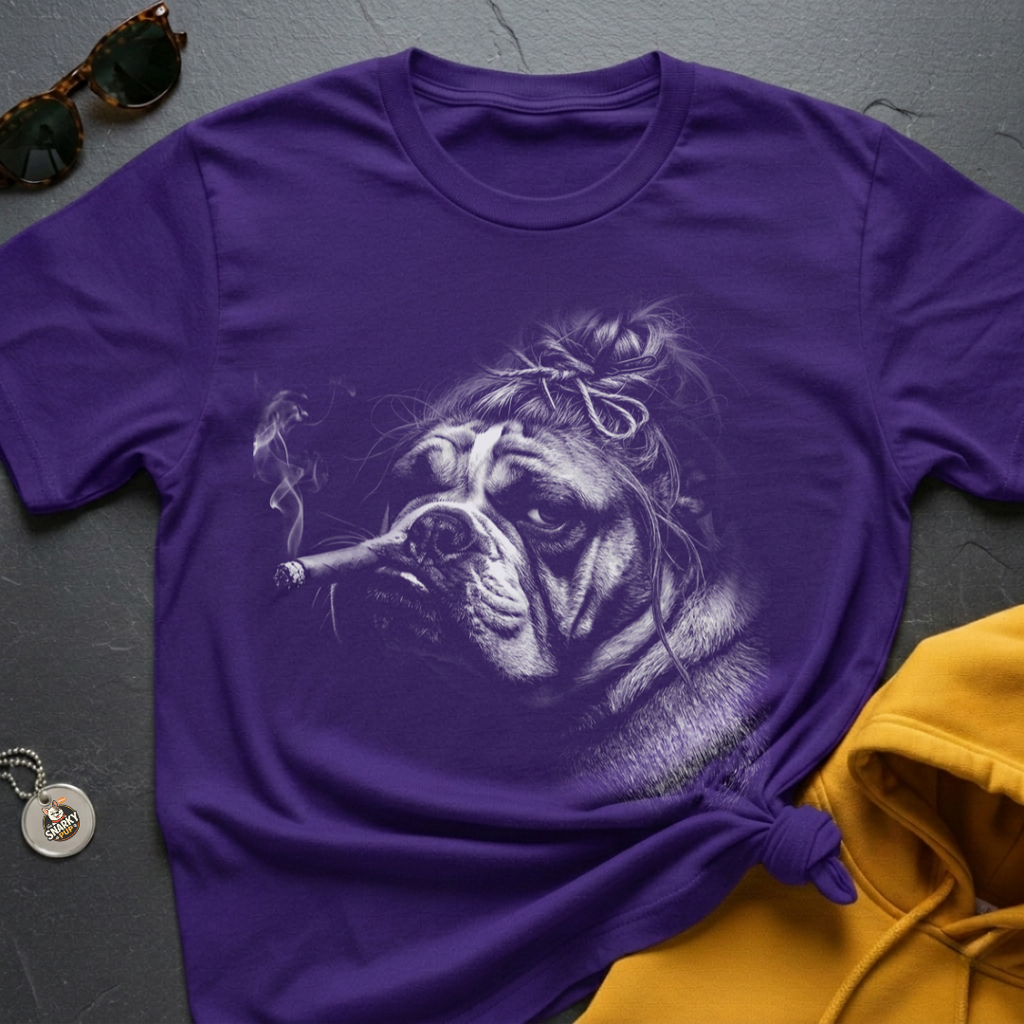 Bulldog Messy Bun T-Shirt