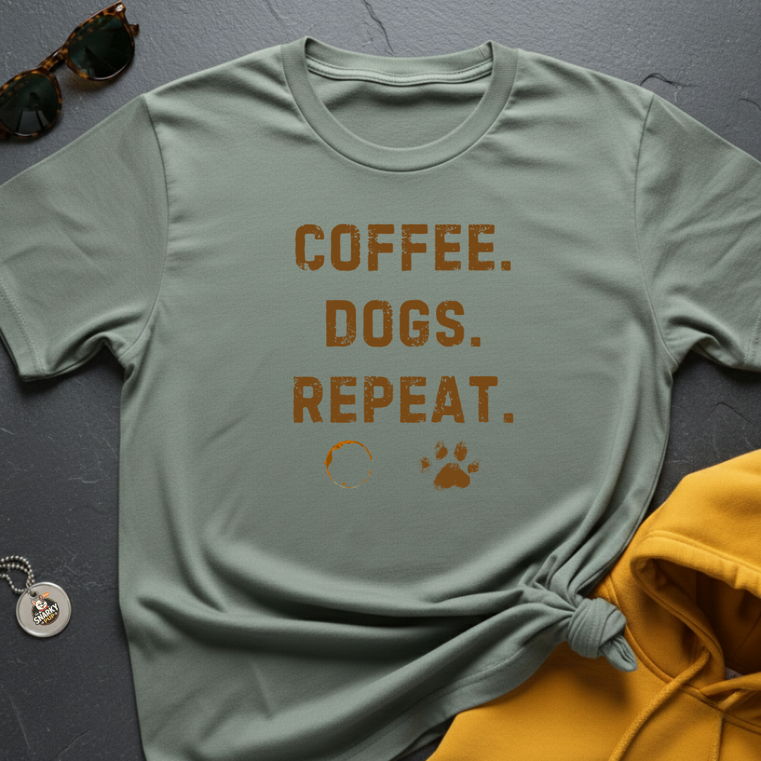 Coffee Dogs Repeat T-Shirt