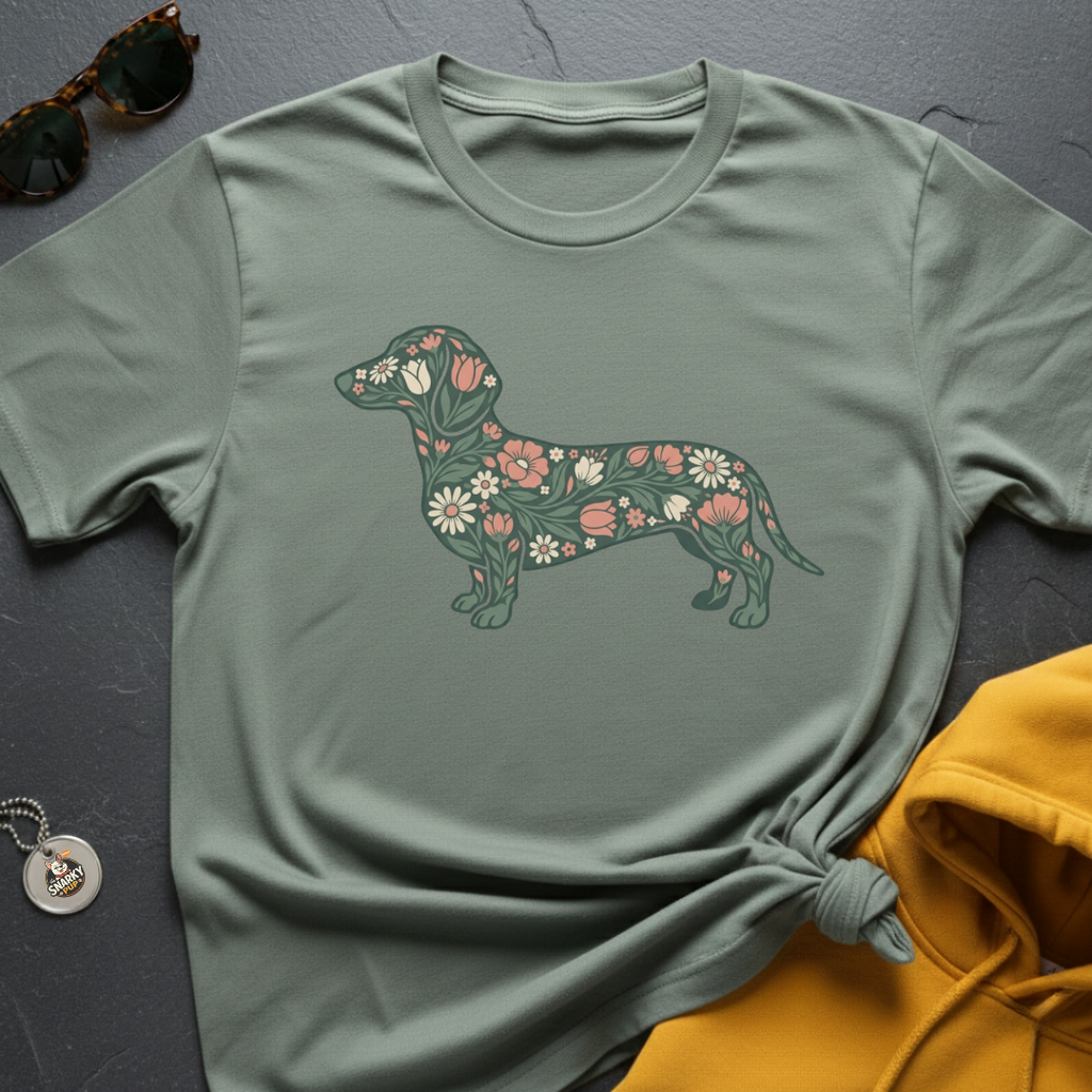 Floral Doxie T-Shirt