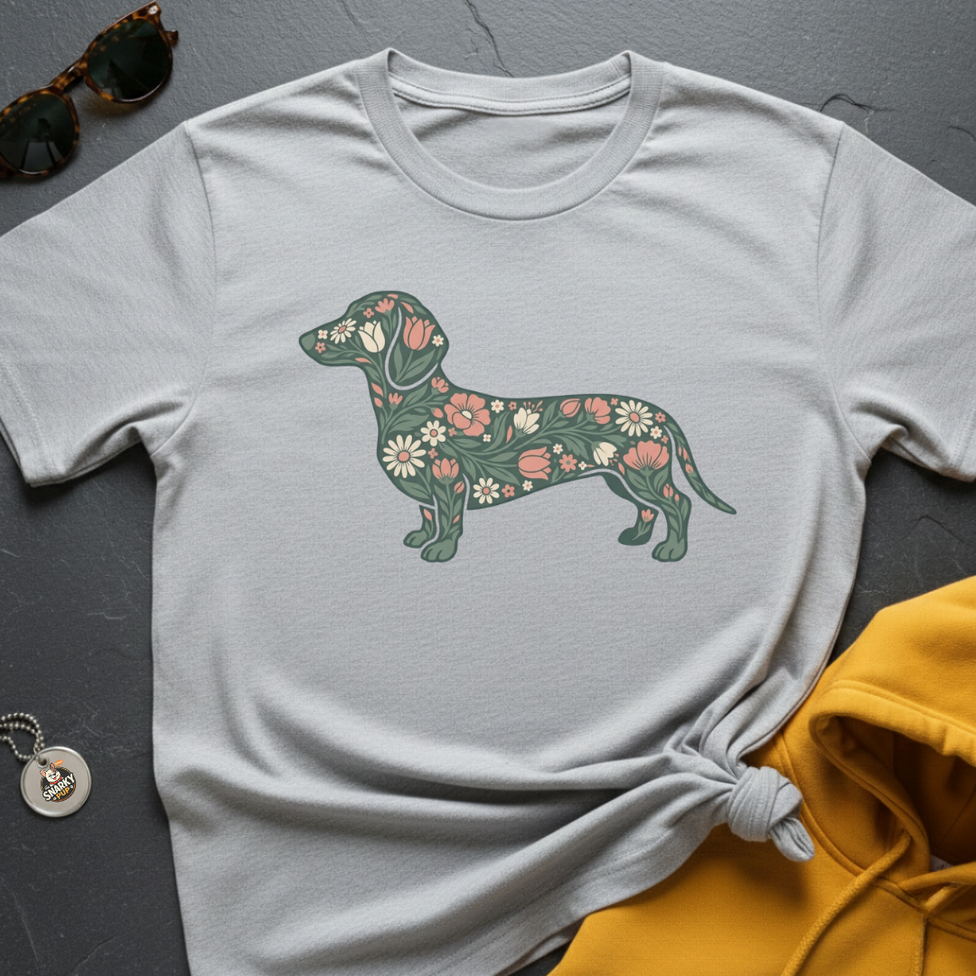 Floral Doxie T-Shirt