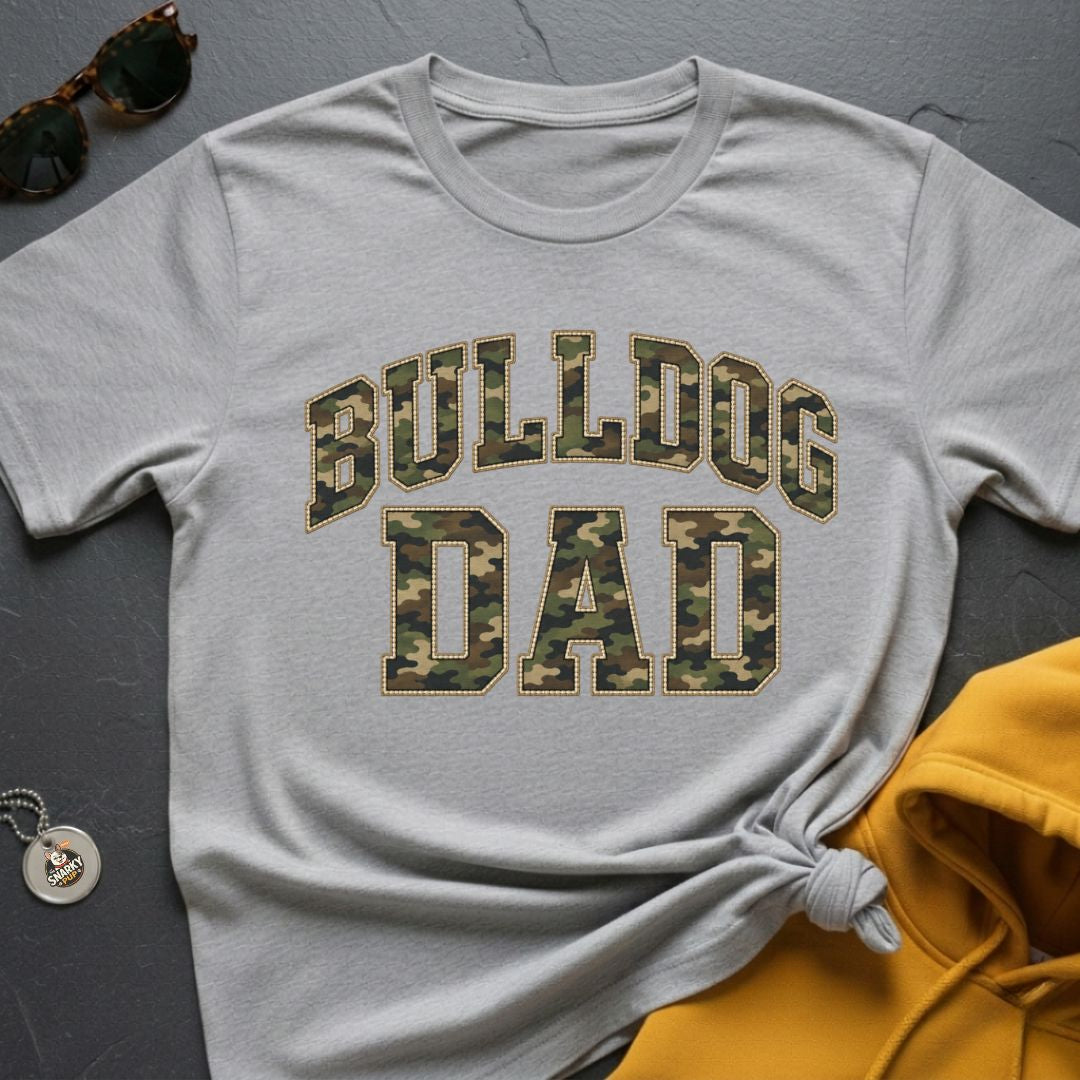 Camo Bulldog Dad T-Shirt