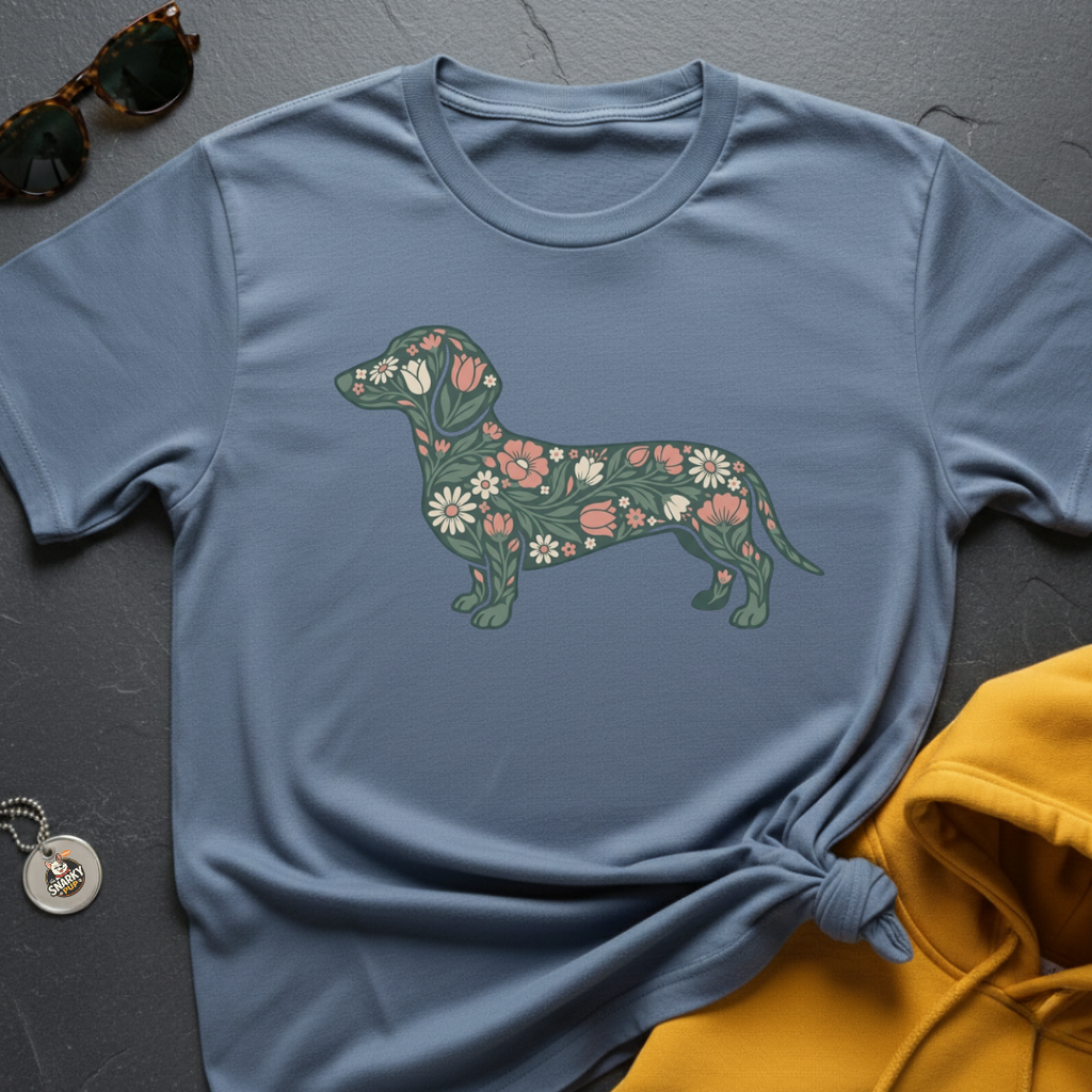 Floral Doxie T-Shirt