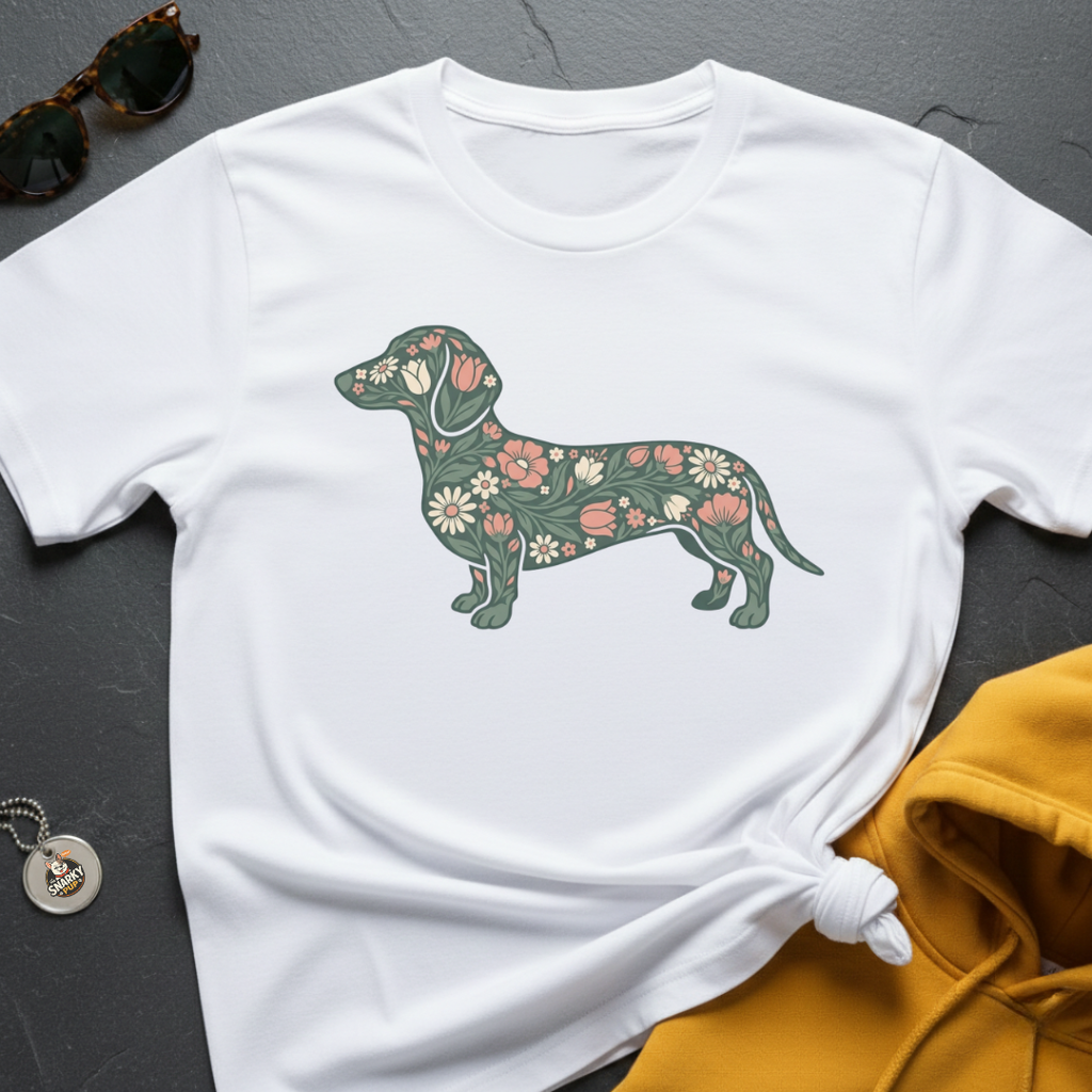 Floral Doxie T-Shirt